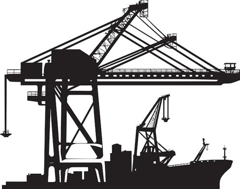 Premium Vector Seafaring Infrastructure Logo Shipping Port Crane Icon