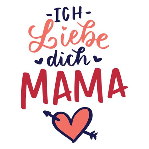 Ich Liebe Dich Mama Mama Herz Text Aufkleber PNG Und SVG Design Für T