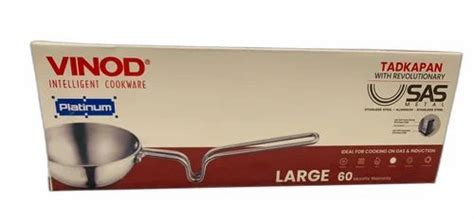 Silver Stainless Steel Vinod Hard Anodised Tadka Pan For Kitchen