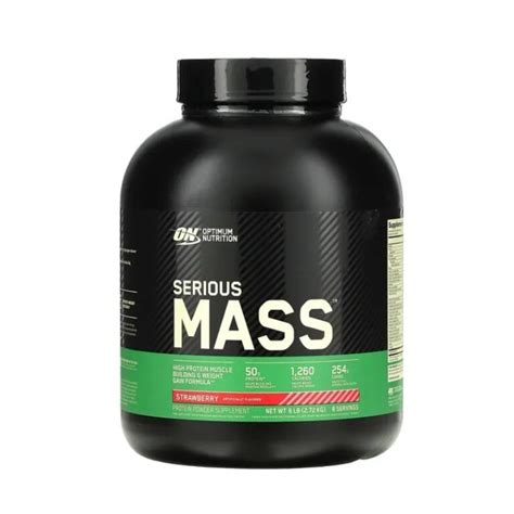 Optimum Nutrition Serious Mass High Protein Weight Gain Powder Strawberry 6 Lb Health Shack