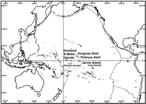 Locations Of Kingman Reef Palmyra Atoll Jarvis Island Howland