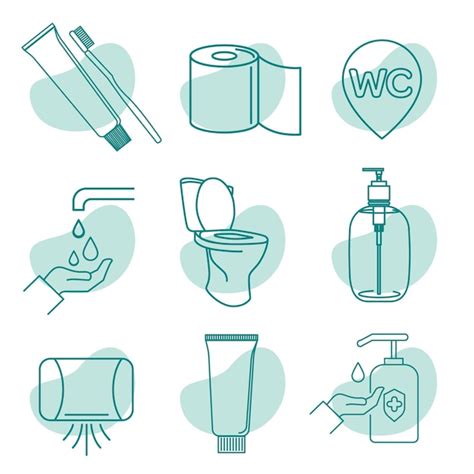 Premium Vector Toilet Hygiene Antibacterial Icons Set