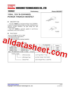 100N02 Datasheet PDF Unisonic Technologies