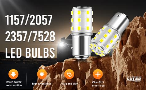 LUYED 1157 LED Bulb 1600 Lumens Xenon White Super Bright 2835 33 EX