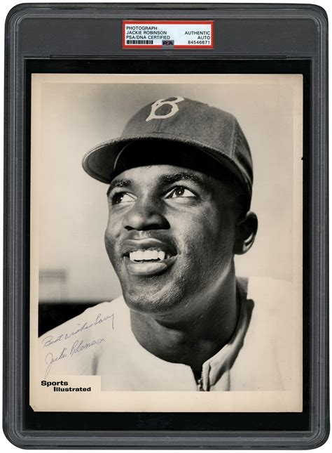 Jackie Robinson Signed Sports Illustrated Photograph Psa