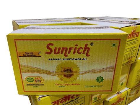 Sunrich Refined Sunflower Oil Box Packaging Type Pouched Packaging