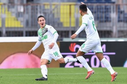 Giacomo Raspadori Sassuolo Celebrates After Scoring Editorial Stock