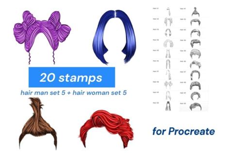 10 Procreate Afro Hair Brushes Set 10 Graphic By NastyaFrim