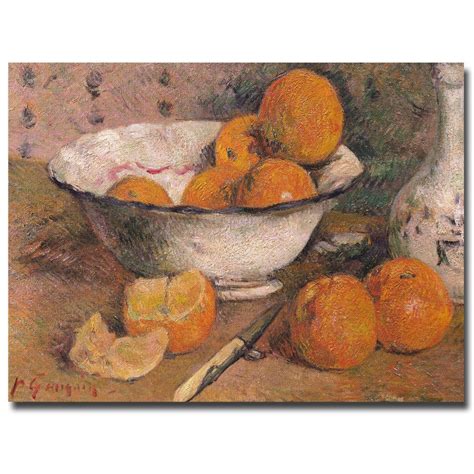 In X In Still Life With Oranges Canvas Art Paul Gauguin