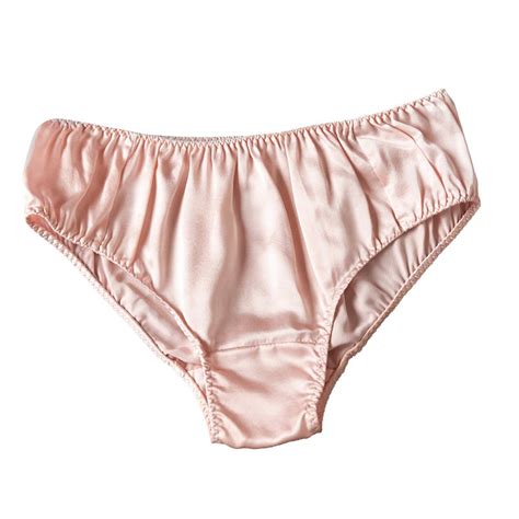 Pure Mulberry Silk Bikini Pantie Mid Waist In Baby Pink Soft Strokes Silk Wolf Badger