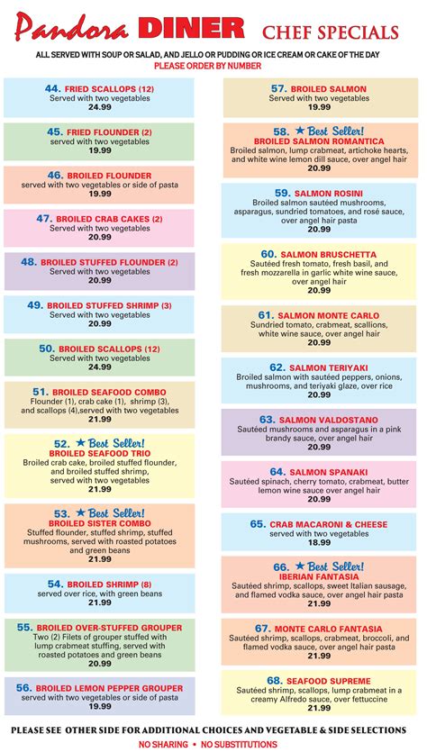 Williamstown Daily Specials | Pandora Diner, New Jersey Diners