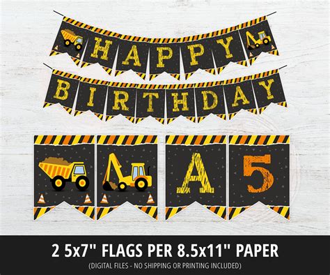 Construction Birthday Decorations Construction Party Package Etsy