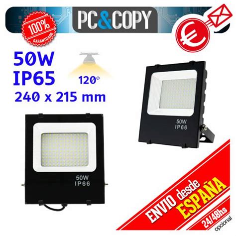 Foco Proyector LED 50W Luz Reflector 6000K Lampara Exterior IP66 Bajo