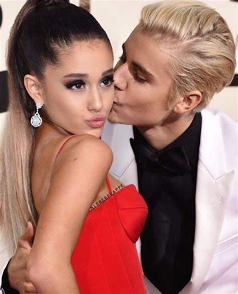 Ariana Grande Kissing Justin Bieber On The Lips