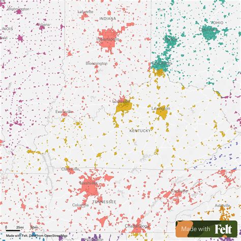 map of cities in kentucky