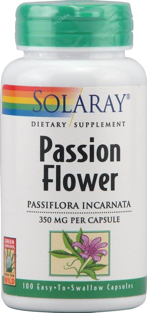 Solaray Passion Flower Dietary Supplement 350 Mg 100 Vegcaps Vitacost