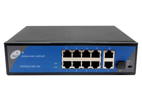 8 Port 2 Gigabit Uplink Industrial Poe Ethernet Switch