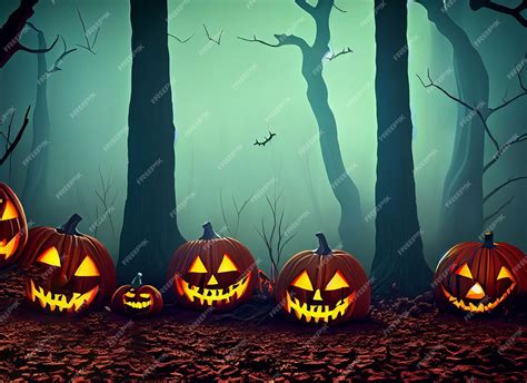 Premium AI Image | dark spooky realistic Halloween forest