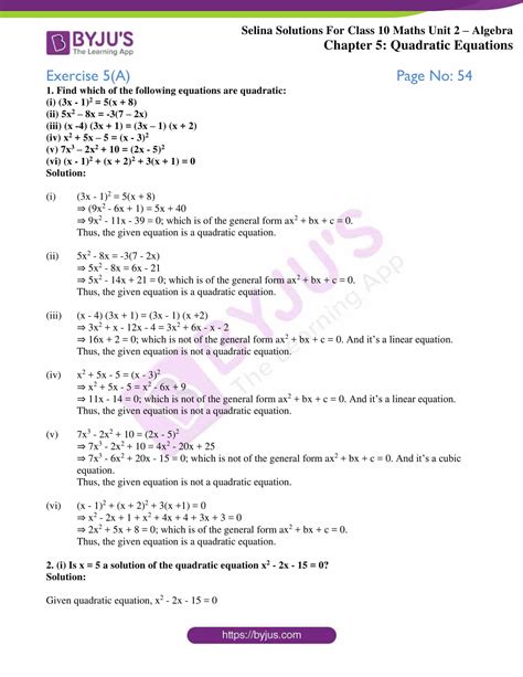 Selina Solution Concise Mathematics Class Chapter Quadratic