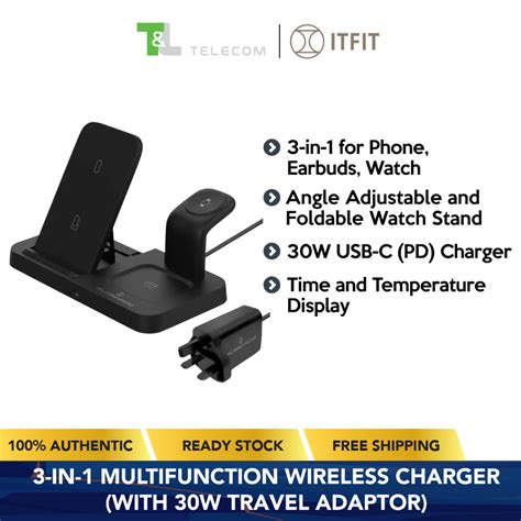 ITFIT By Samsung 3 In 1 Multifunction Wireless Charger With 30W Travel