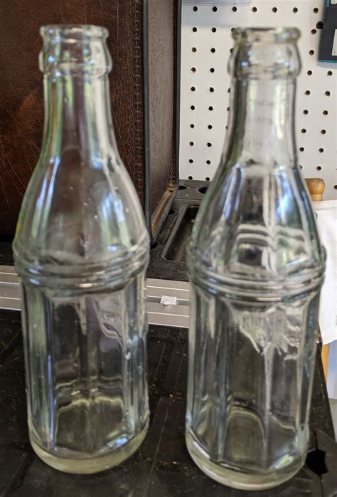 Vintage Squeeze 8 sided glass soda bottle pair( This price is for 2 ...