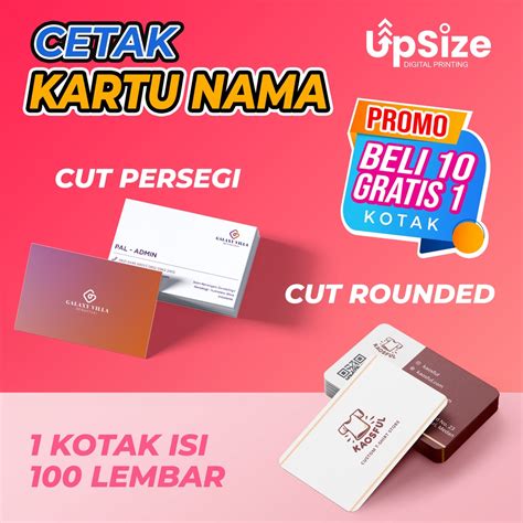 Jual Cetak Kartu Nama Sisi Sisi Bahan Art Carton Kotak