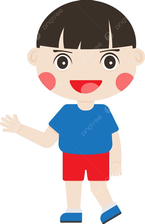 Boy Says Hello Vector Boy Cute Hello Png And Vector With Transparent