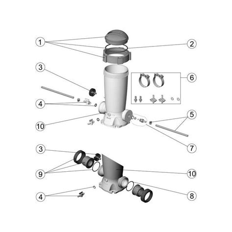 Kit Couvercle Joint Ecrou Doseur Chlore Brome Piscines Excellence