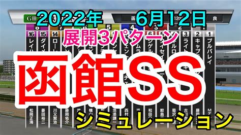 【函館スプリントステークス2022】シミュレーション《展開3パターン》【競馬】 Youtube