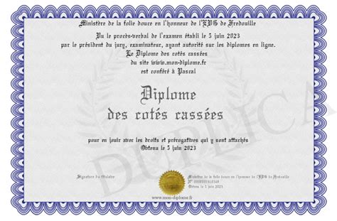 Diplome Des Cotes Cassees