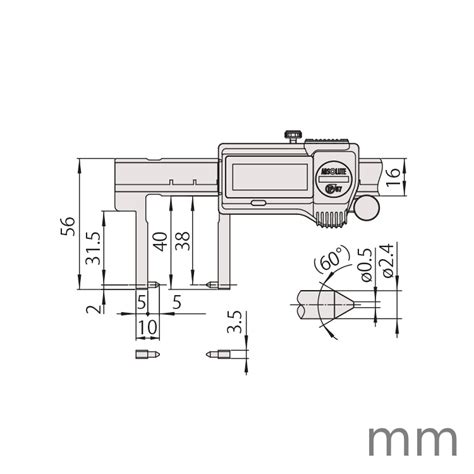 Mitutoyo 573 652 20 0 01mm ABSOLUTE Digimatic Neck Jaw Point Type