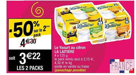 Promo Le Yaourt Au Citron La Laitière chez Cora iCatalogue fr