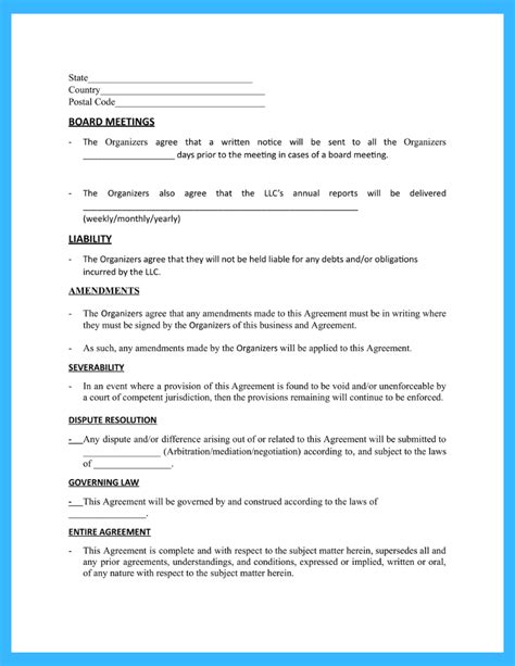 LLC Articles Of Organization Template Template Articles Of