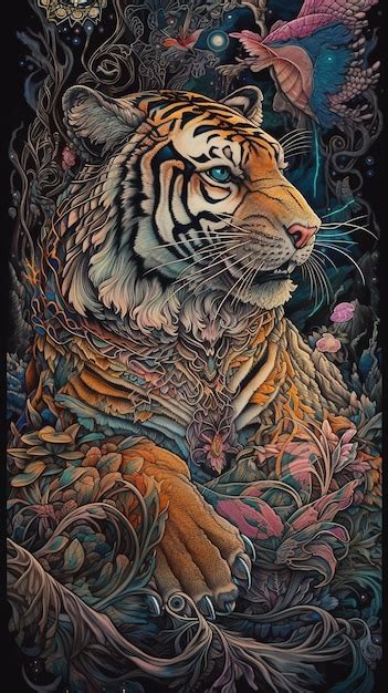 Premium Ai Image Ai Generative Tiger Illustration