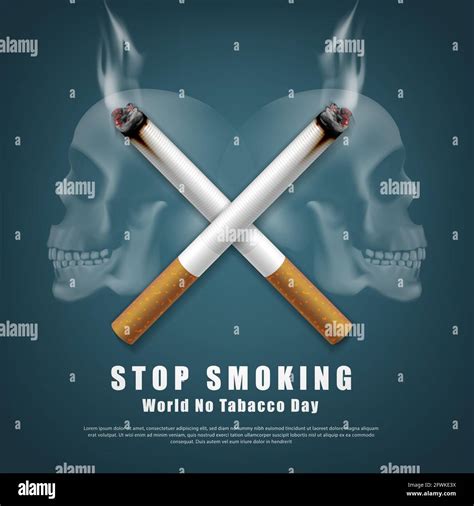 Stop smoking campaign illustration no cigarette for health two ...