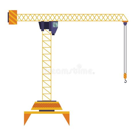 Hoisting Crane Icon Construction Crane Equipment In Flat Style