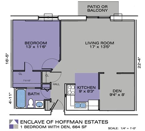 One Bedroom Apartment With Den - Enclave Apartments