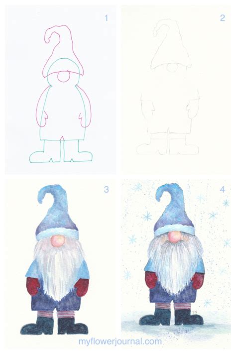 Step By Step Gnome Drawing