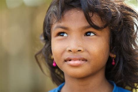 Cambodian Little Girl Portrait Editorial Photo Image Of Outdoor