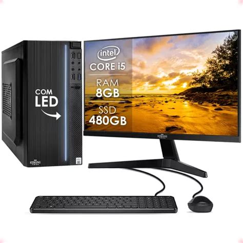 Computador Completo I5 8gb Ssd 480gb Monitor 15 Strong Tech