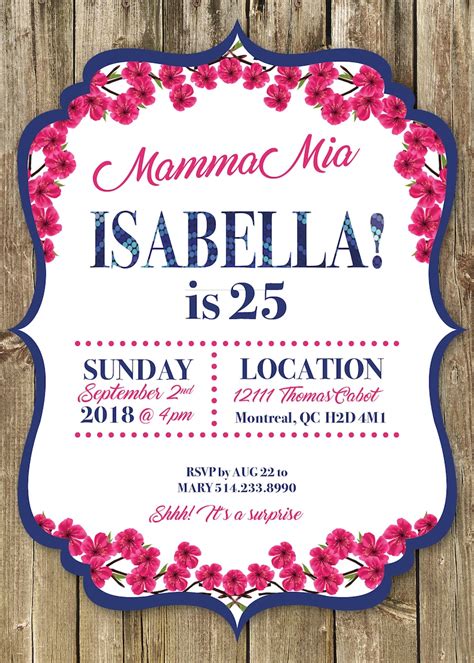 Mamma Mia Invitation Template