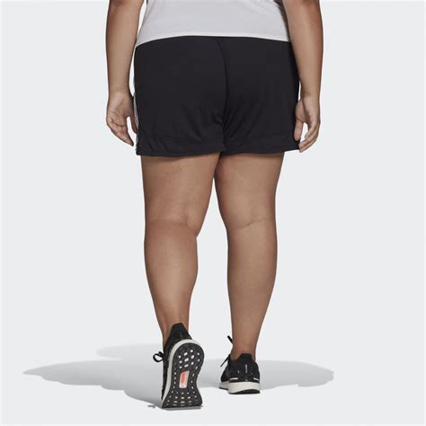 Adidas Pacer 3 Stripes Knit Shorts Plus Size Black White HA1241