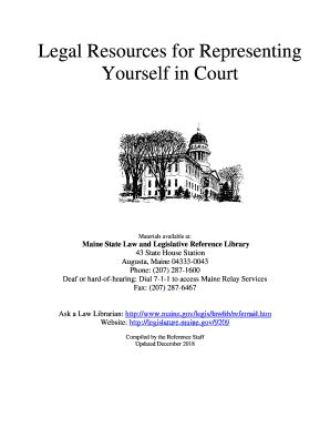 Fillable Online Legislature Maine Legal Resources For Representing