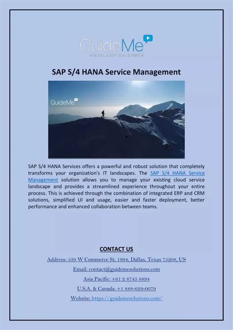 Ppt Sap S4 Hana Service Management Powerpoint Presentation Free