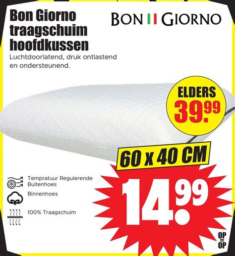 Bon Giorno Traagschuim Hoofdkussen Aanbieding Bij Dirk