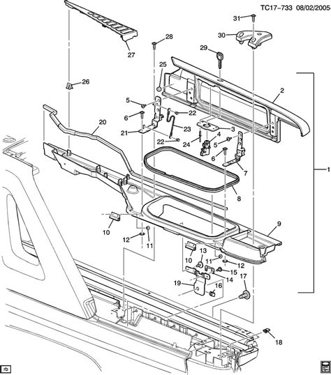 Exploring The Intricate Chevy Avalanche Tailgate Parts Diagram