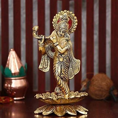 Material Aluminium Gold Plated Lord Krishna Idol Temple At Rs 120 In