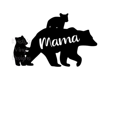 Mama Bear With Cubs SVG PNG for Cricut Silhouette Machines. Svg Png for Tshirts, Decals ...