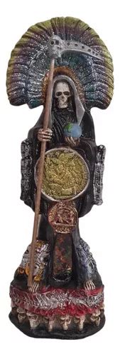 Santa Muerte Negra Azteca Ritualizada Proteccion 40 Cm Meses Sin