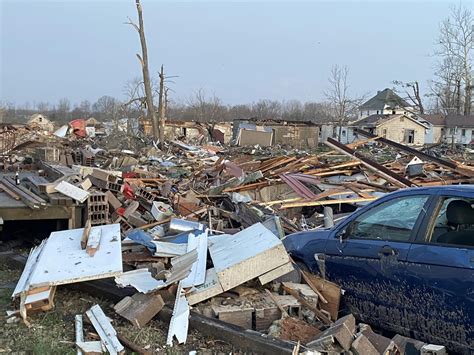 Holcomb declares disaster; views tornado damage • Indiana Capital Chronicle